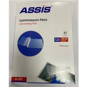 Assis Laminasyon Filmi A3 303x462mm 125mic 100lü