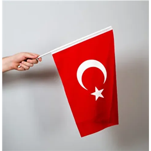 Buket 20x30cm Sopalı Türk Bayrağı Alpaka BKT-119