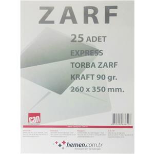 Can Torba Zarf 260x350 mm 90gr Kraft Express 25 Lik