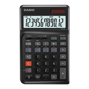 Casio Ergonomik Hesap Makinesi 12 Hane JE-12E-BK