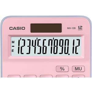 Casio Hesap Makinesi Masa Üstü 12 Hane Pembe-Mavi MX-12B-PKLB