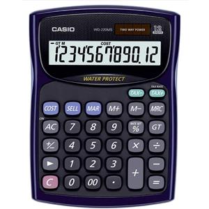 Casio Hesap Makinesi Suya Dayanıklı 12 Hane WD-220MS