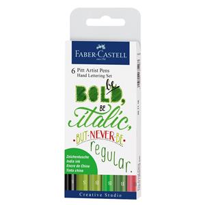 Faber Castell Pitt Çizim Kalemi Yeşil 6lı 267117