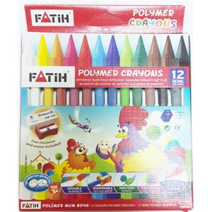 Fatih Polymer Crayon Mum Boya 12 Renk Uzun