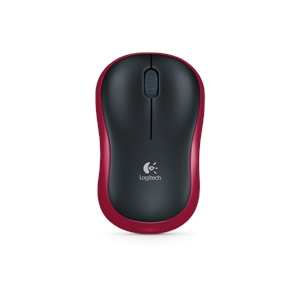 Logitech Wrl Mouse Optik M185 1000dpi Kirmizi-Siyah