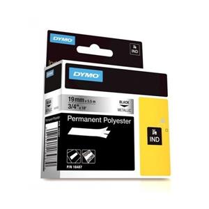 Dymo Rhino Pro Polyester Şerit 19mmx5,5m Metalik Gri/Siyah