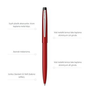Scrikss F108 Tükenmez Kalem Kırmızı
