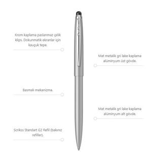 Scrikss T108 Stylus Tükenmez Kalem Gümüş