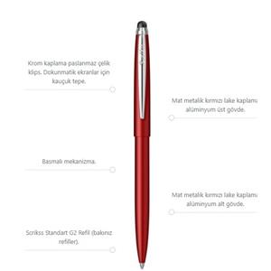 Scrikss T108 Stylus Tükenmez Kalem Kırmızı