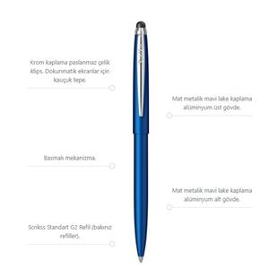 Scrikss T108 Stylus Tükenmez Kalem Mavi