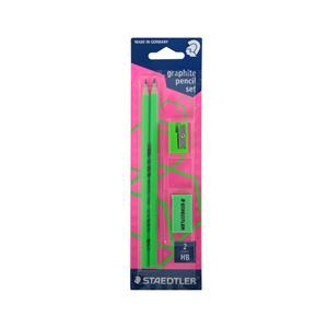 Staedtler Hb Set Kalem Kalemtraş Silgi Neon Yeşil