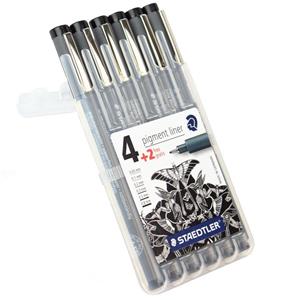 Staedtler Pigment Liner Siyah 6'Lı Set 308 SB6P