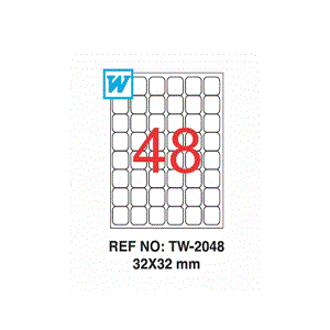 Tanex 32x32mm Laser Etiket Tw-2048