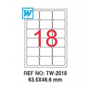 Tanex Tw-2018 63.5x46.6mm Laser Etiket
