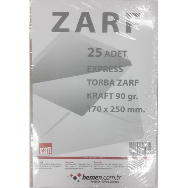 Can Torba Zarf 170x250 mm 90gr Kraft Express 25 Lik