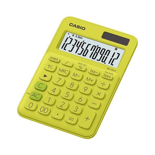 Casio Hesap Makinesi 12 Hane Limon Yeşil MS-20UC-YG