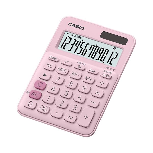 Casio Hesap Makinesi 12 Hane Açık Pembe MS-20UC-PK