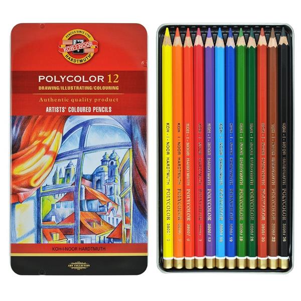 Koh-I-Noor Polycolor Kuru Boya 12 Li Kahve Tonları