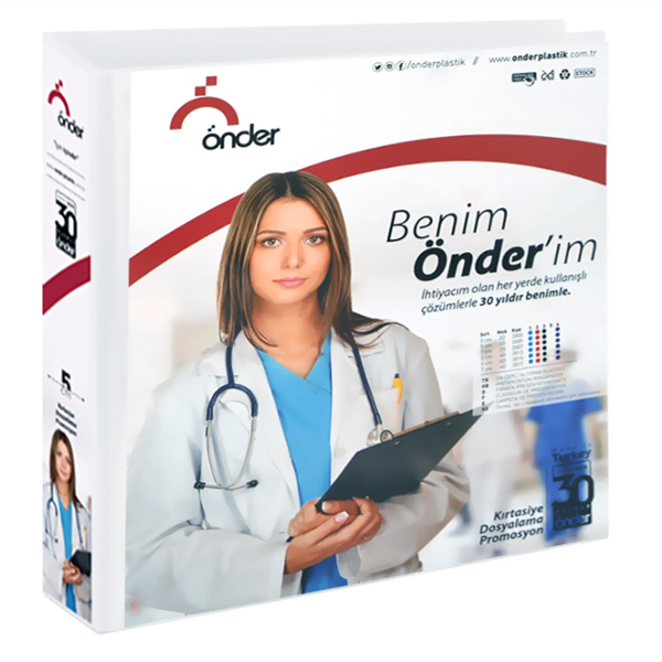 Önder Firma Klasörü A3 Yatay 5cm 4 Halka Beyaz 2023-5