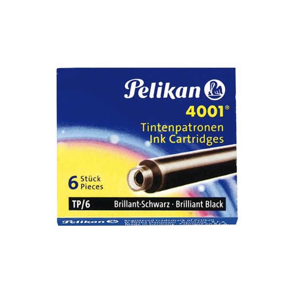 Pelikan 4001 Dolmakalem Kartuşu Royal Siyah Kısa 6lı