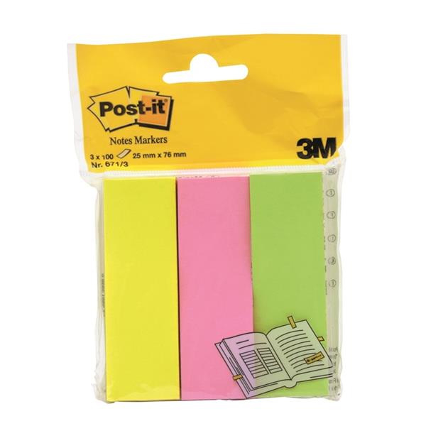 Post-It Not Sayfa Isareti 3renkx100yp 671-3