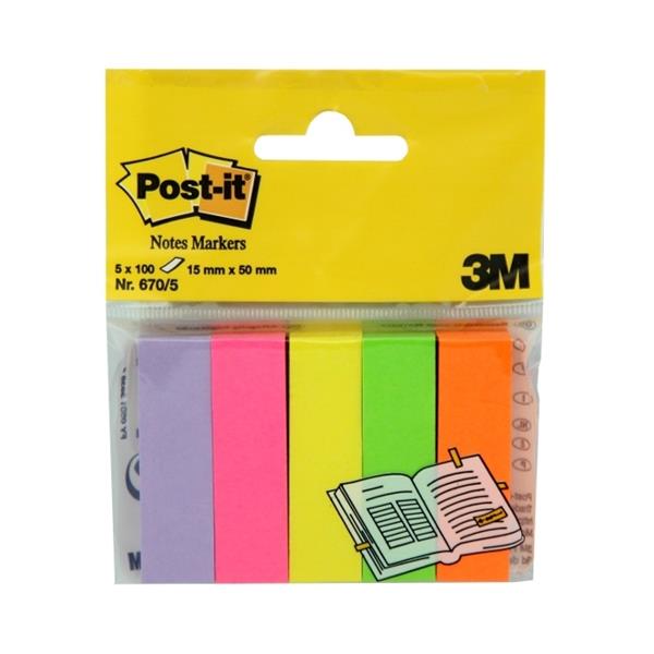 Post-It İndex Işaret Bandı 5 Renkx100yp 670/5