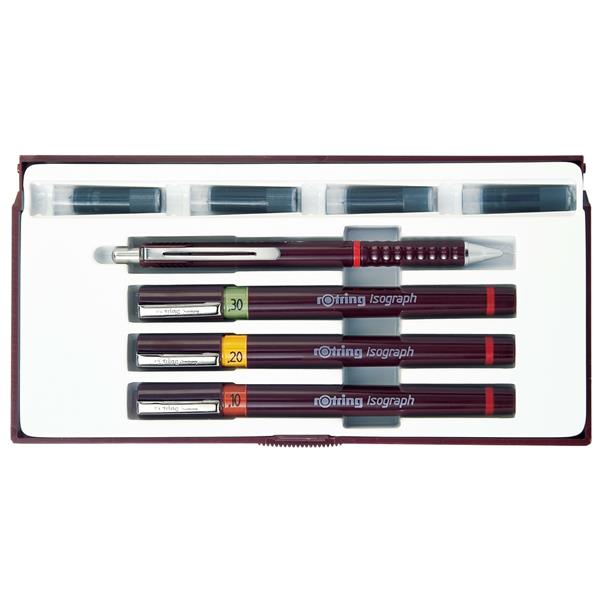 Rotring Isograph Set 0.1-0.2-0.3+Tikky 0.5 0699300