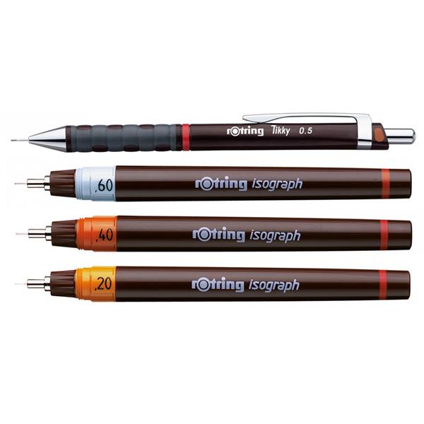 Rotring Isograph Set (0.2-0.4-0.6)+tikky 0.5 S069