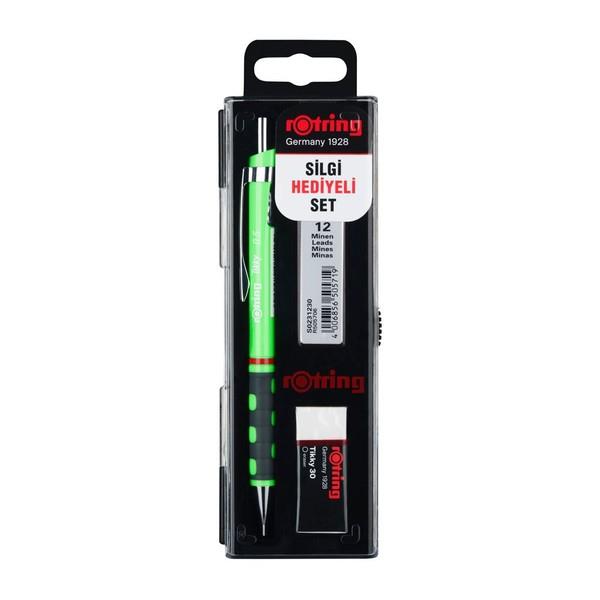 Rotring Tikky Rd 0.5 Versatil+Silgi+Min Neon Yeşil