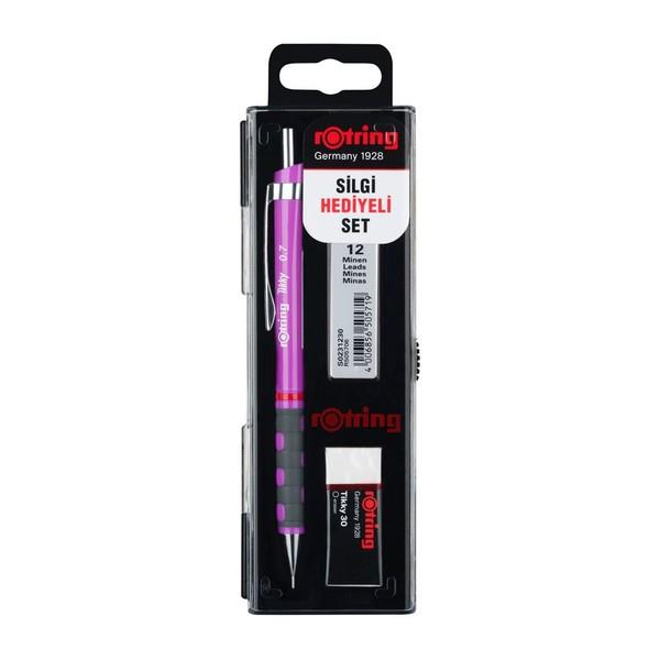 Rotring Tikky Rd 0.7 Versatil+Silgi+Min Mor