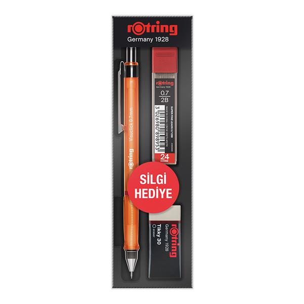 Rotring Visuclick 0.7mm Versatil+Silgi+Min Turuncu