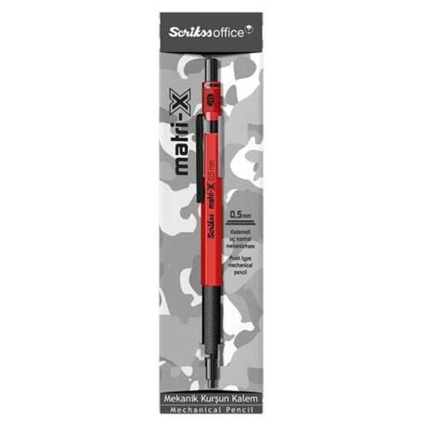 Scrikss Matri-x Versatil Kalem 0.5mm Şeffaf Kutu Kırmızı